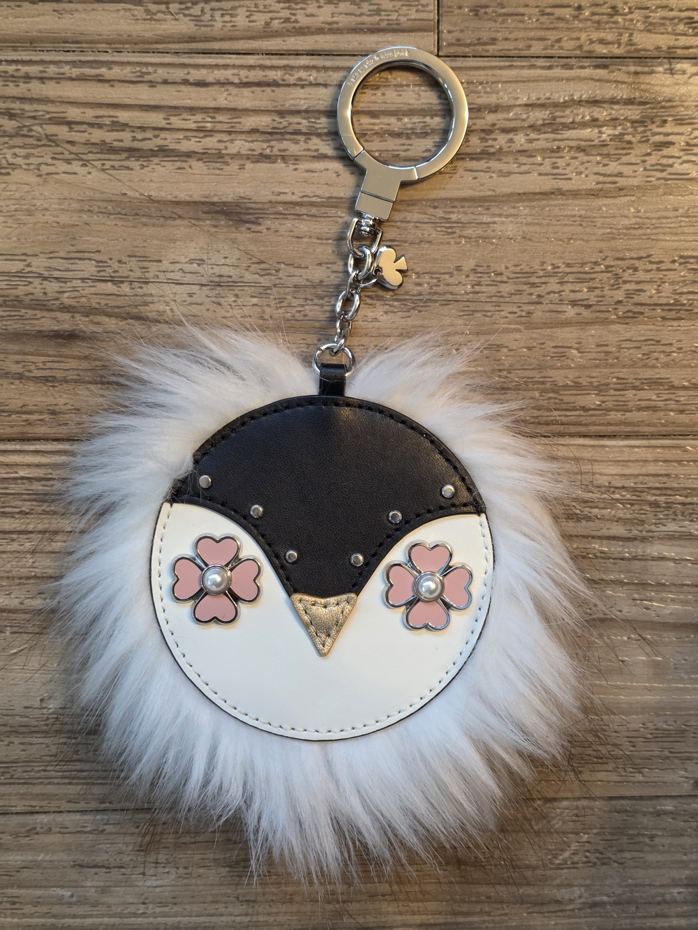 Kate Spade Penguin Pouf Keychain Key Fob